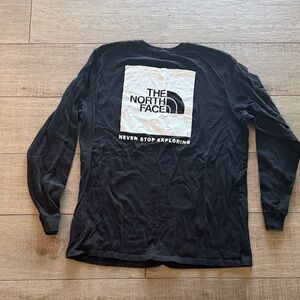The North Face Black and White Logo Long Sleeve Tee XL